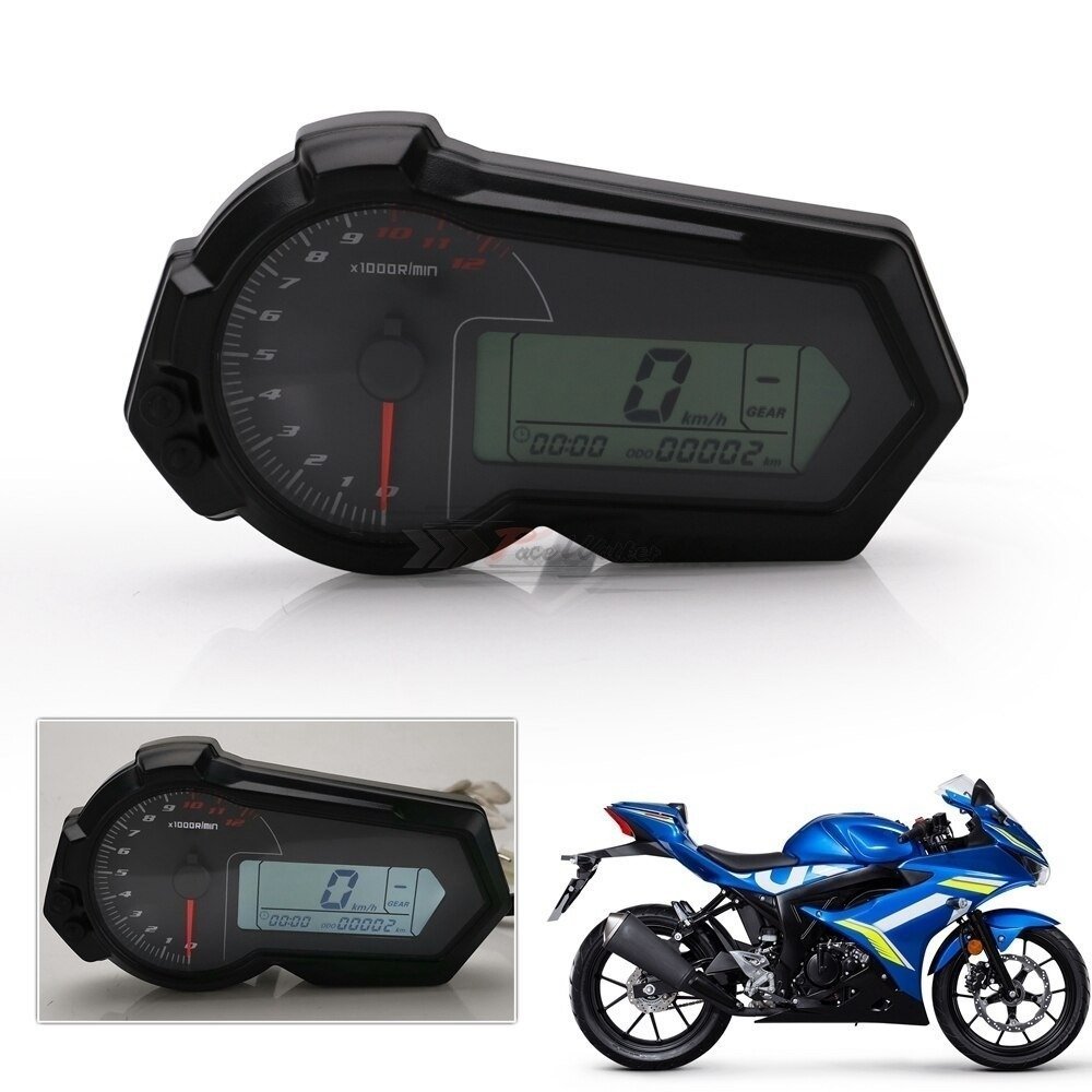 lyw181★ オートバイ 液晶デジタル スピードメーター ユニバーサル 走行距離 2,4 シリンダー atv 12000 rpm With Sensor-B _画像6