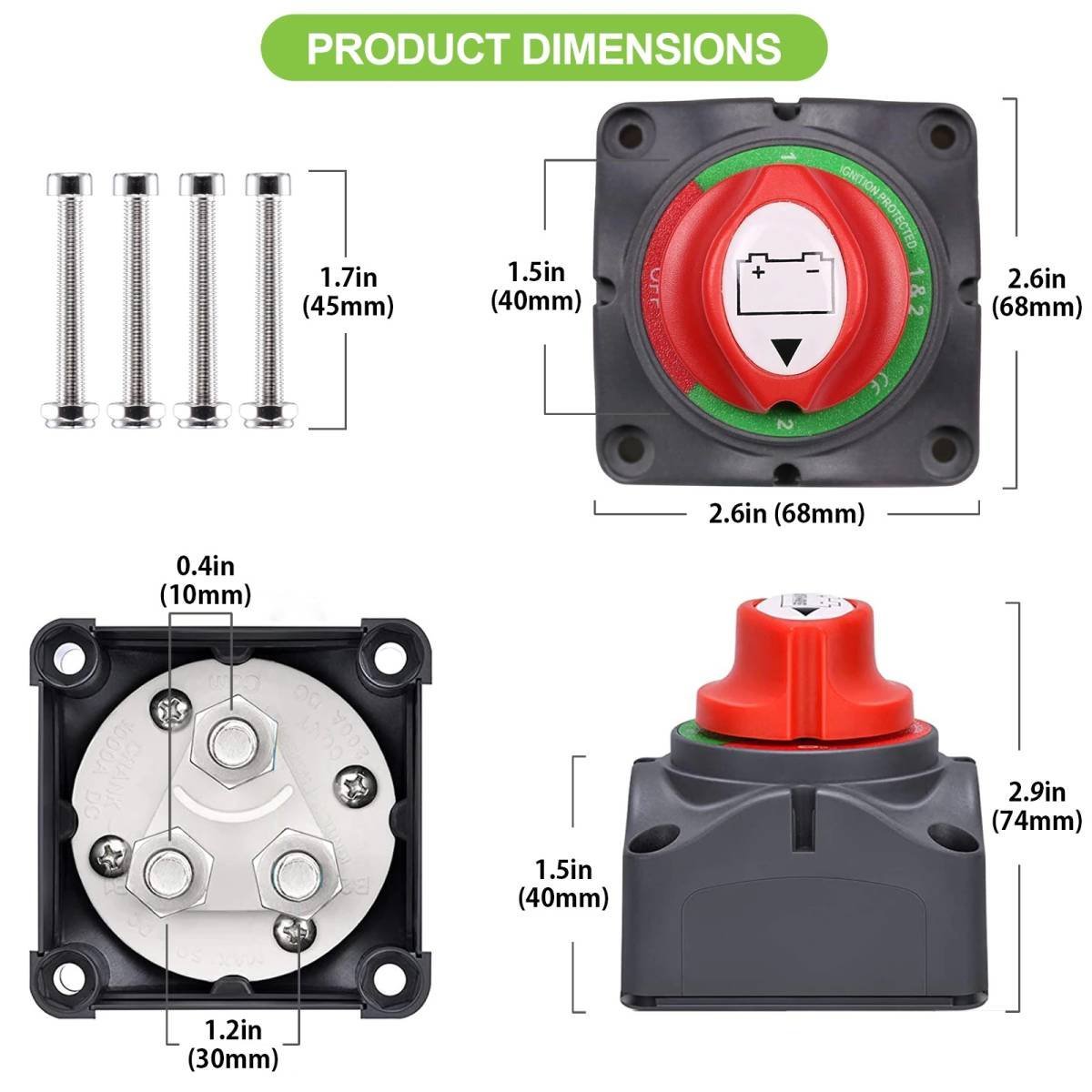 PYD982* cut switch 4 position bar teli cutting switch ^ 12V engine 60V 200Aba- switch teli boat for power supply on 