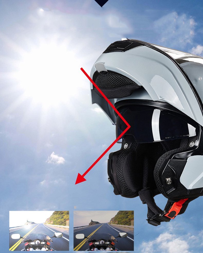 TZX512★新品バイクヘルメット システムヘルメット ダブルレンズ フリップアップヘルメット M-4XLサイズA_画像3