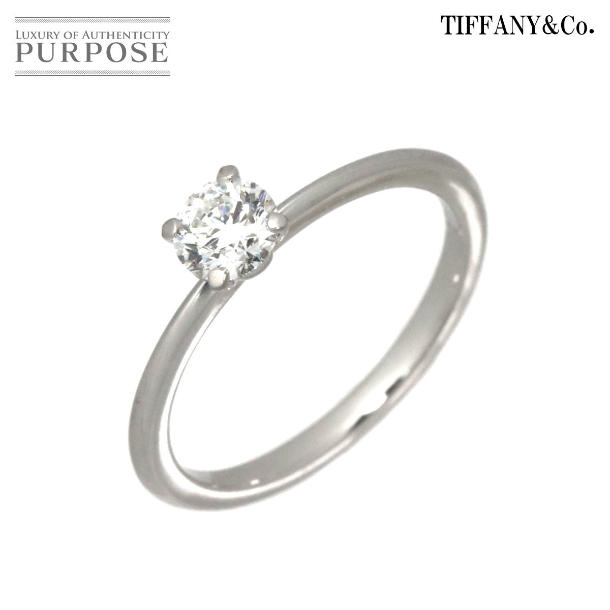 ティファニー TIFFANY&Co. Tトゥルー ダイヤ 0.31ct F/VS1/3EX 7号 リング Pt プラチナ 指輪 Diamond Ring【鑑定書付き】 90193247_画像1