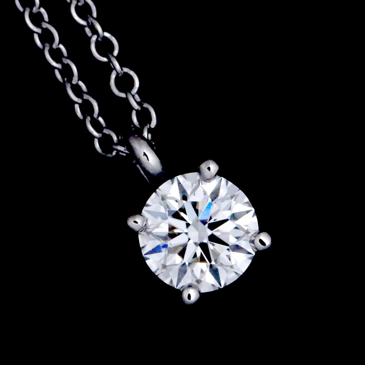 ティファニー TIFFANY&CO. ソリティア ダイヤ 0.36ct H/VS2/3EX ネックレス 40cm Pt Solitaire Diamond Necklace【鑑定書付き】 90190579_画像5