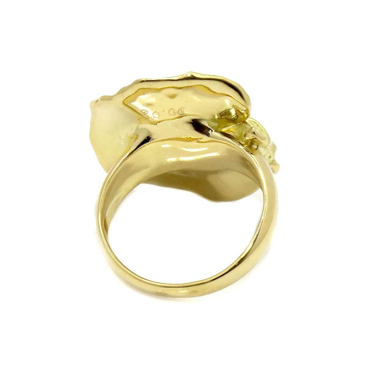 メーカー直売】 カエル 指輪 750 イエローゴールド YG K18 0.08ct