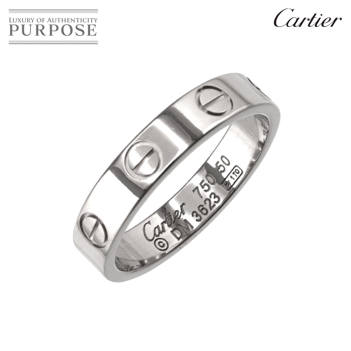 カルティエ Cartier ミニラブ #50 リング K18 WG ホワイトゴールド 750 指輪 Mini Love Ring 90194730