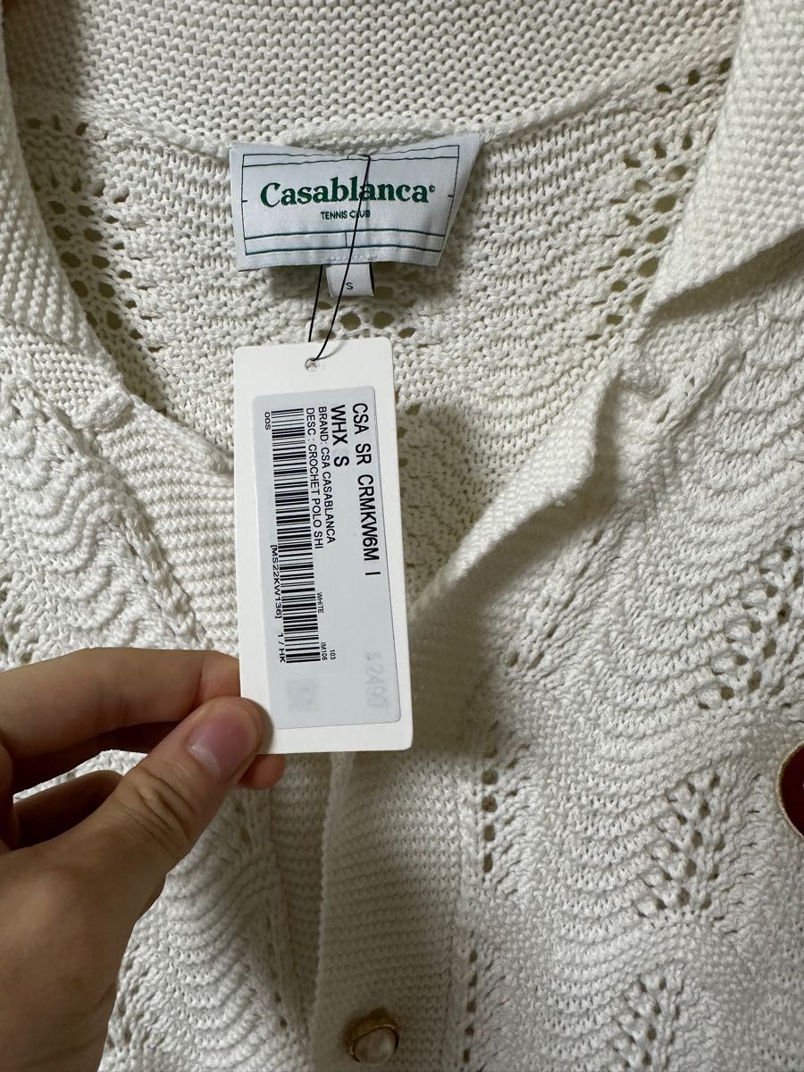 casablanca crochet khit shirt