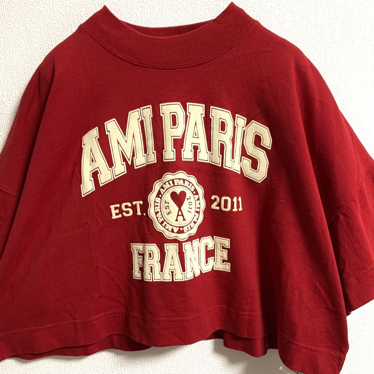 AMI Paris アミパリス クロップド Tシャツ レッド 新品未使用タグ付き