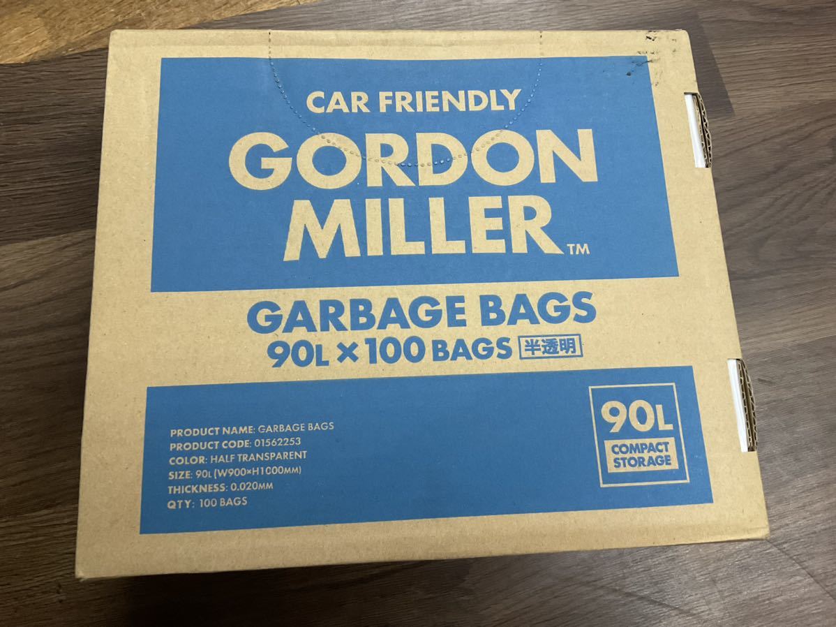 GORDON MILLER ゴードン ミラーゴミ袋 90L×100枚 サイズ900mm×1000mm 半透明タイプ③_画像1