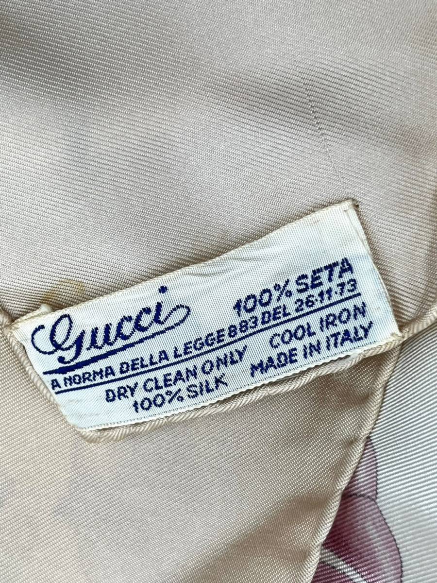 GUCCI グッチ スカーフ ハンカチ バンダナ タグ有り シルク100 GUCCI グッチ スカーフ ハンカチ バンダナ タグ有り シルク100