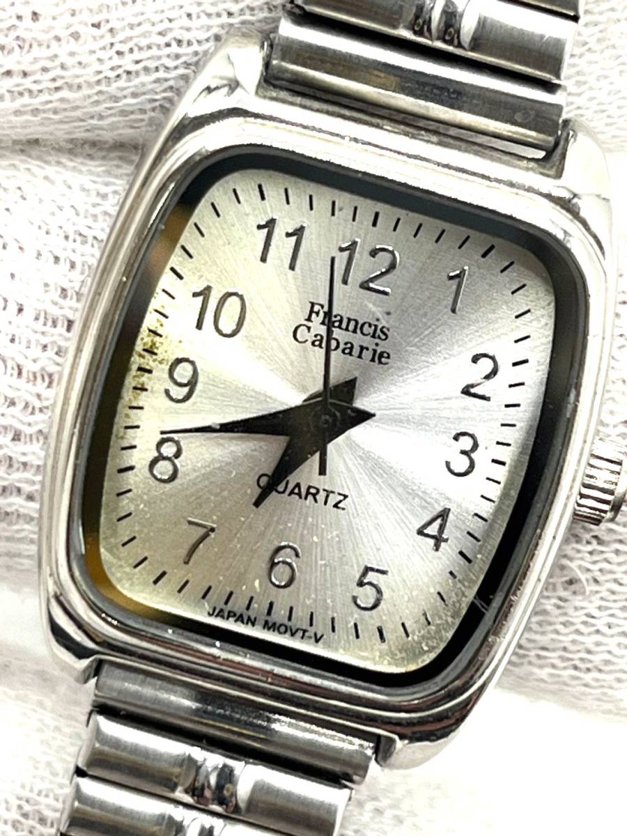 【電池切れ】Francis Cabarie フランシスキャバリエ　レディース　クォーツ腕時計　CA3LS-MF　シルバー文字盤　スクエア_画像1