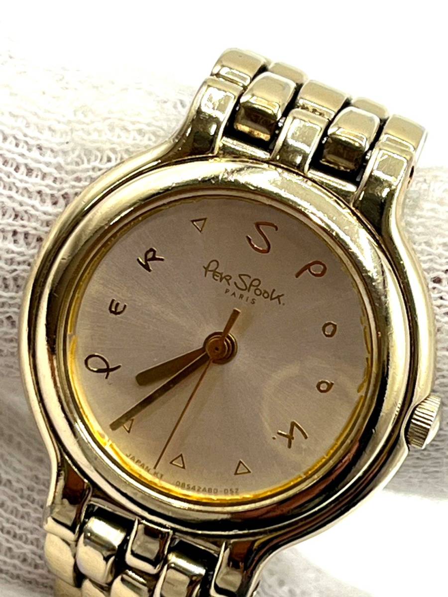 【電池切れ】PER SPooK ペルスプーク ユニセックス クォーツ腕時計 ラウンドフェイス D352A8-00の画像1