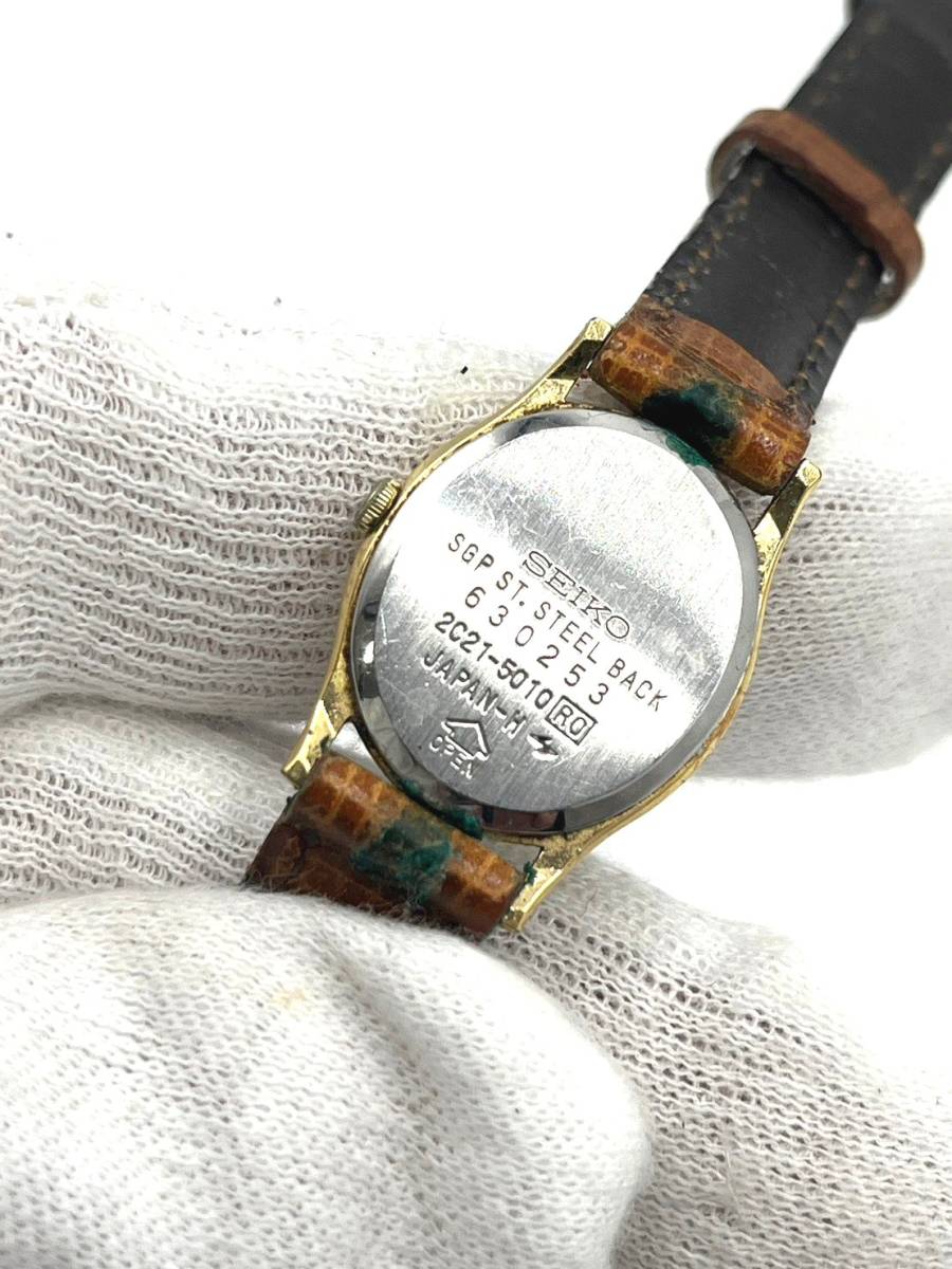 【電池切れ】SEIKO　セイコー　クォーツ腕時計　レディース　2C21-5010　ケースゴールド_画像2