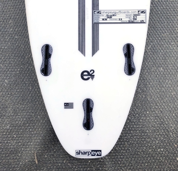 送料無料！ほぼ新品! 本国アメリカ製 USED シャープアイサーフボード OKAY e2モデル EPS 5’7” 22.86L SHARPEYE Surfboards_画像7