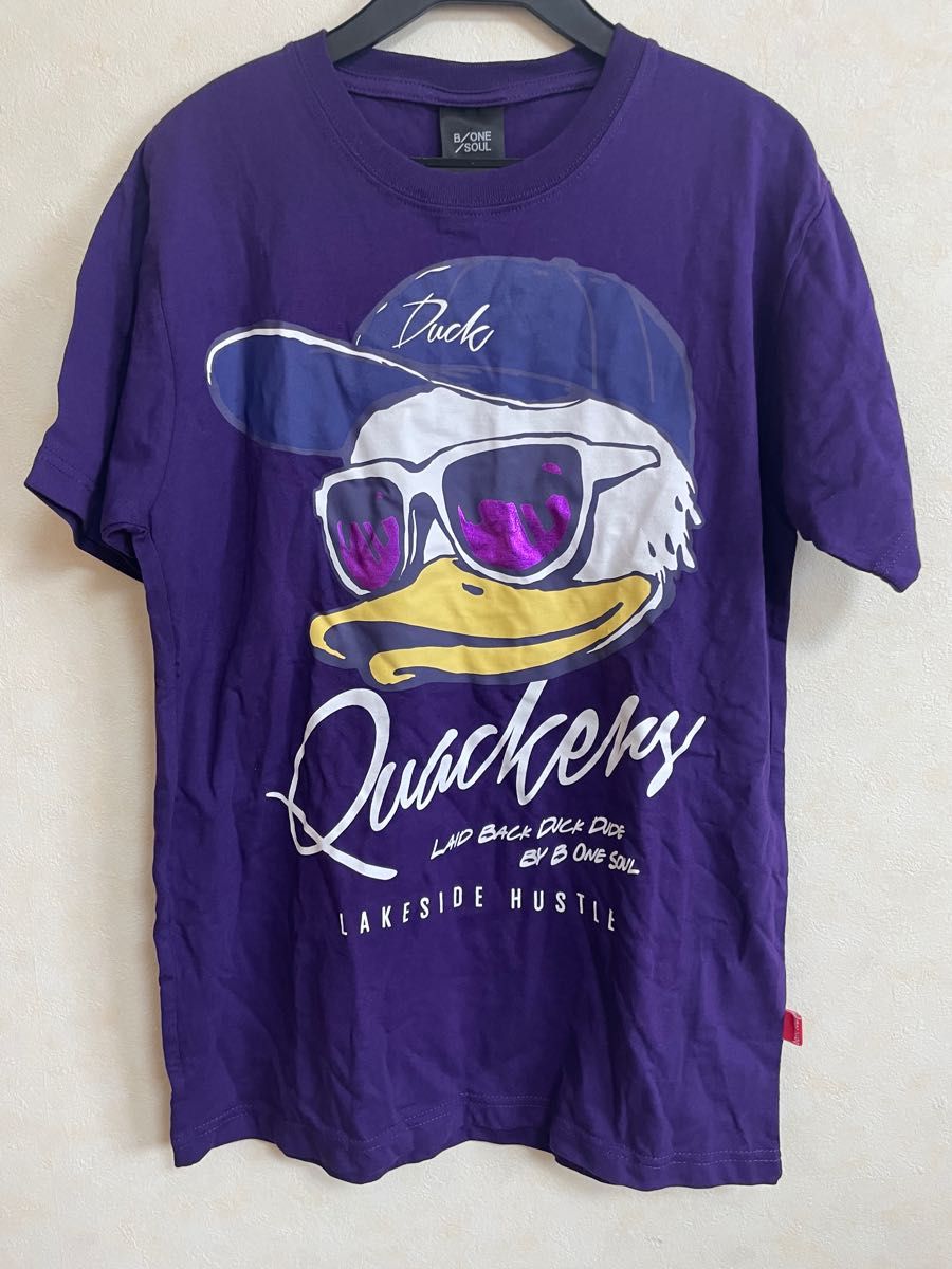サンダック　Duck  半袖プリントTシャツ  Ｍサイズ　パープル　未使用
