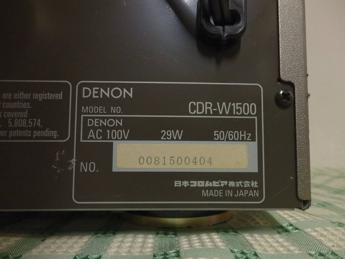 DENON CDR-W1500 CD錄像機垃圾項目 原文:DENON CDR-W1500 CDレコーダー ジャンク品 