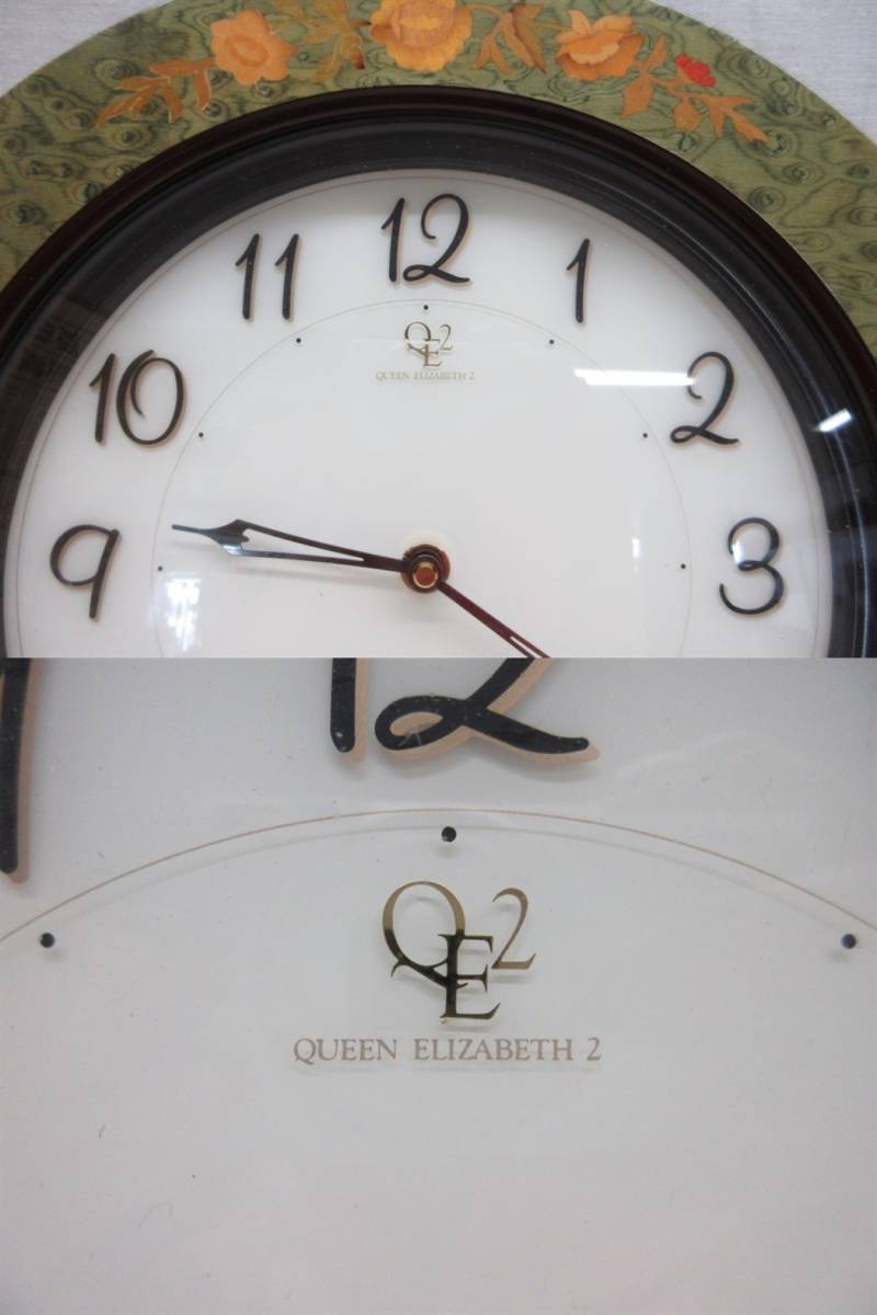 07Y035 【 中古品 】 Queen Elizabeth2 RHYTHM/JAPAN 壁掛け時計 [ 直径(約)32cm / 奥行(約)4.5cm ] 動作未確認 現状渡しの画像2