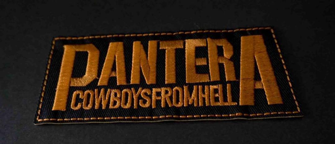 黒茶パンテラ長方形■新品Panteraパンテラ ヘル・パトロール/ PANTERA COWBOYS FROMHELL PATROL ヘヴィメタル ヘビメタ 激渋◎刺繍ワッペン