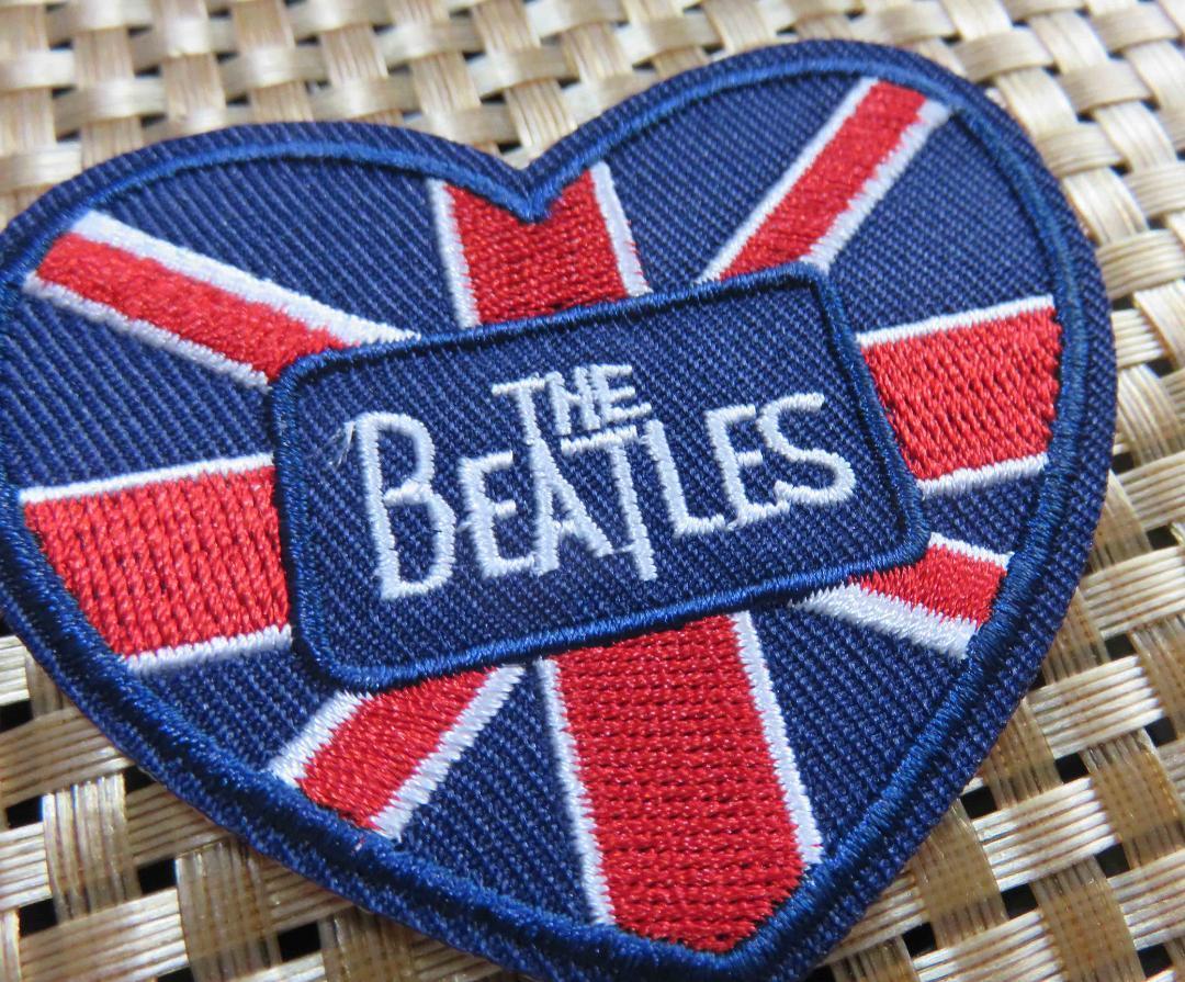 ハートユニオンジャック英国旗■新品■『ビートルズ』THE BEATLES バンド刺繍ワッペン■激渋■ミリタリー 大型二輪車 オートバイ バイク _画像3