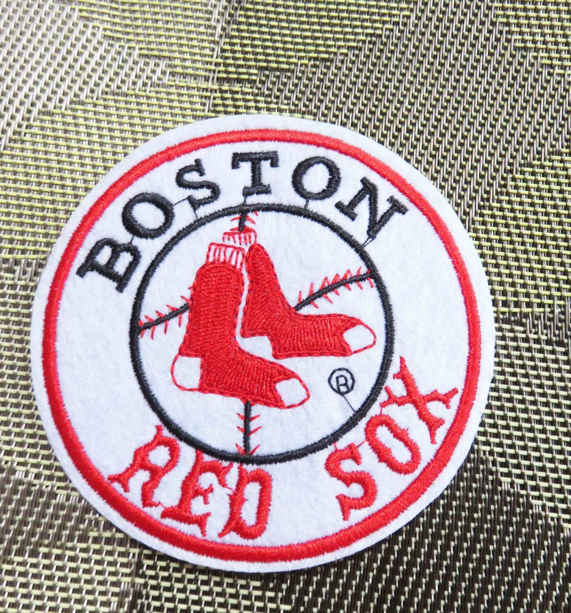 灰白円型■オールドデザイン激渋RedSoxレッドソックス野球ベースボール刺繍ワッペン◎アメリカMLB■メジャーリーグ◆洋服・衣類・衣服DIY_画像8