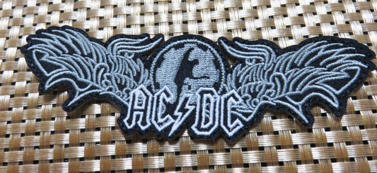 横長両翼歯車■新品☆AC/DC オーストラリア ヘビーメタルバンド 刺繍ワッペン■ミュージック 音楽 楽器 仲間 ■激渋■洋服・衣類・衣服DIY