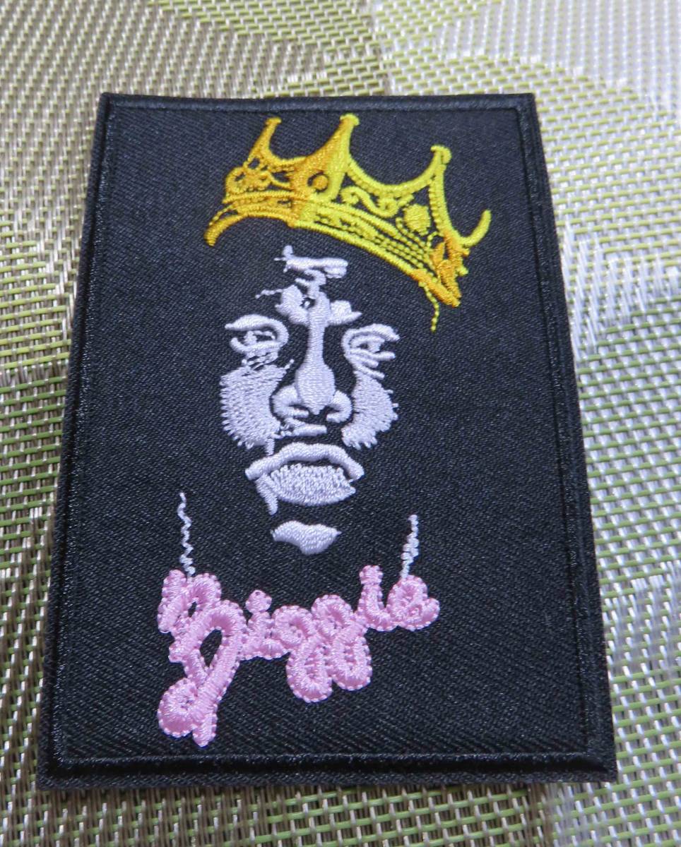 四角◆新品ノトーリアスThe Notorious B.I.G） ビギー（Biggie）　ビッグ（BIG)　ラップ　ラッパー　ヒッポホップ　刺繍ワッペン（パッチ）