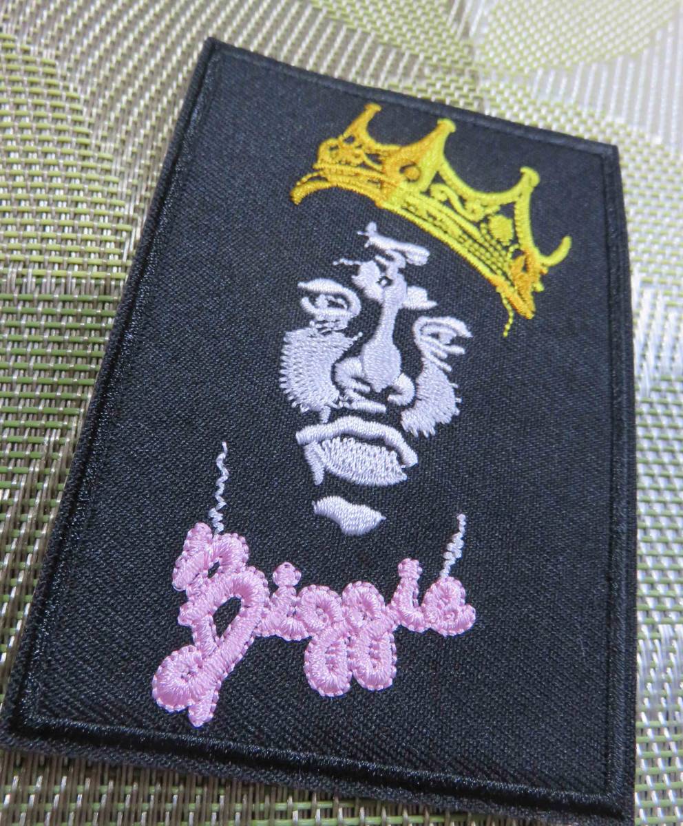 四角◆新品ノトーリアスThe Notorious B.I.G） ビギー（Biggie）　ビッグ（BIG)　ラップ　ラッパー　ヒッポホップ　刺繍ワッペン（パッチ）