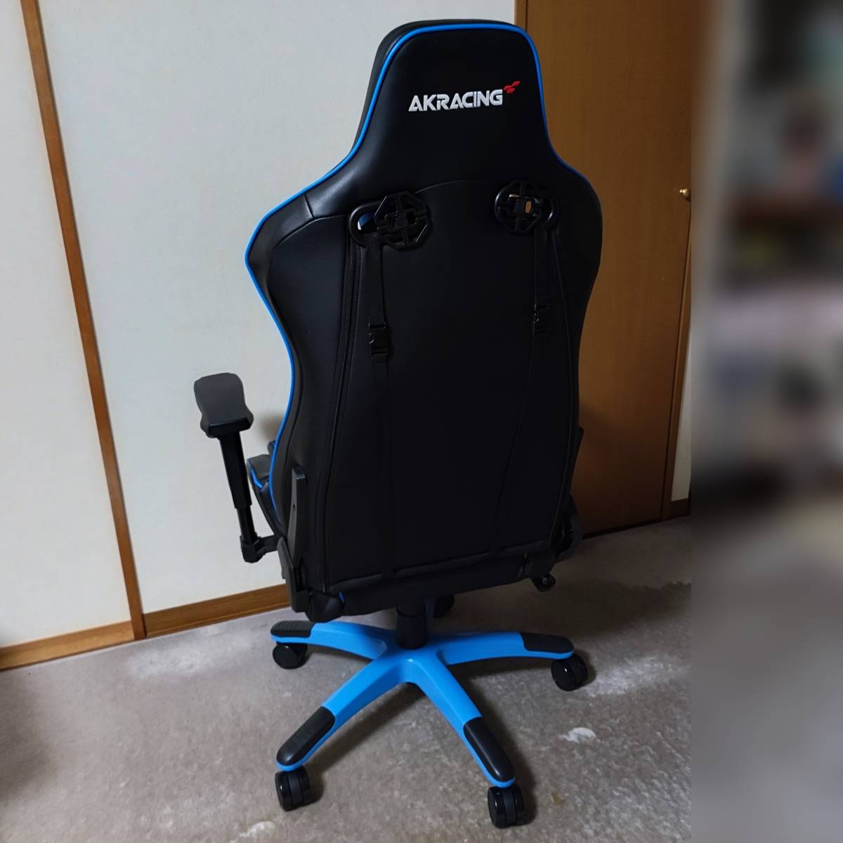 ◇ ゲーミングチェア デスクチェア ブルー 青 高耐久
