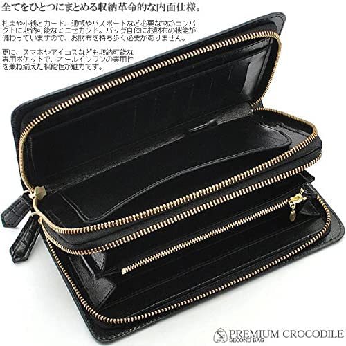 [GW exotic leather liquidation city ][ free shipping ][ limited amount ][ new goods ]book@ crocodile leather # made in Japan # mat type # special model # second bag 