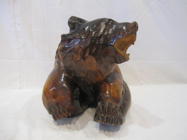ヤフオク! - 239 木彫 熊 置物 アイヌ 作者不明 木彫りの熊