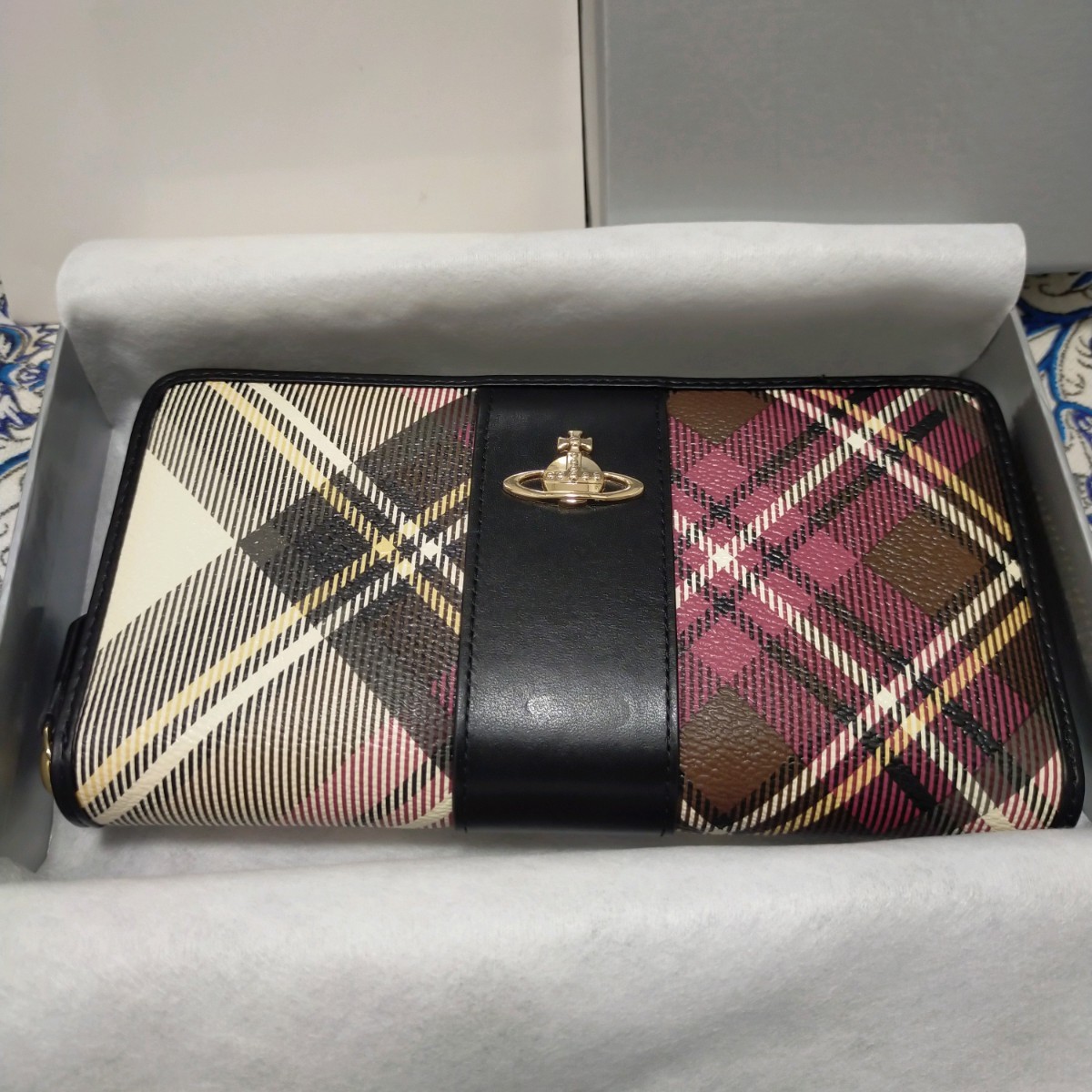 ヴィヴィアンウエストウッド 長財布 ブラック×チェック 55VV356 ヴィヴィアンウエストウッド 長財布 ブラック×チェック 55VV356