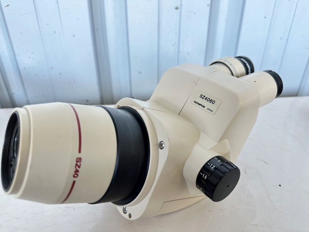 オリンパスSZ4060 ズーム式双眼実体顕微鏡 大型スタンド　中古現状品 Olympus GSWH15X/16 microscope