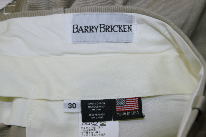  new goods UA special order BARRY BRICKEN ( Bally yellowtail  ticket ) half edge height trousers chino pants / 30 / USA made America made / unisex 