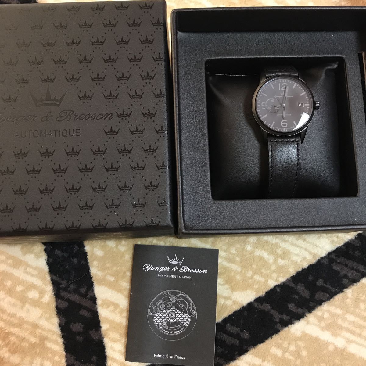 ヨンガー&ブレッソン 稼働品　Yonger&Bresson イクストレーム YBH8352-13 ブラック文字盤 メンズ腕時計