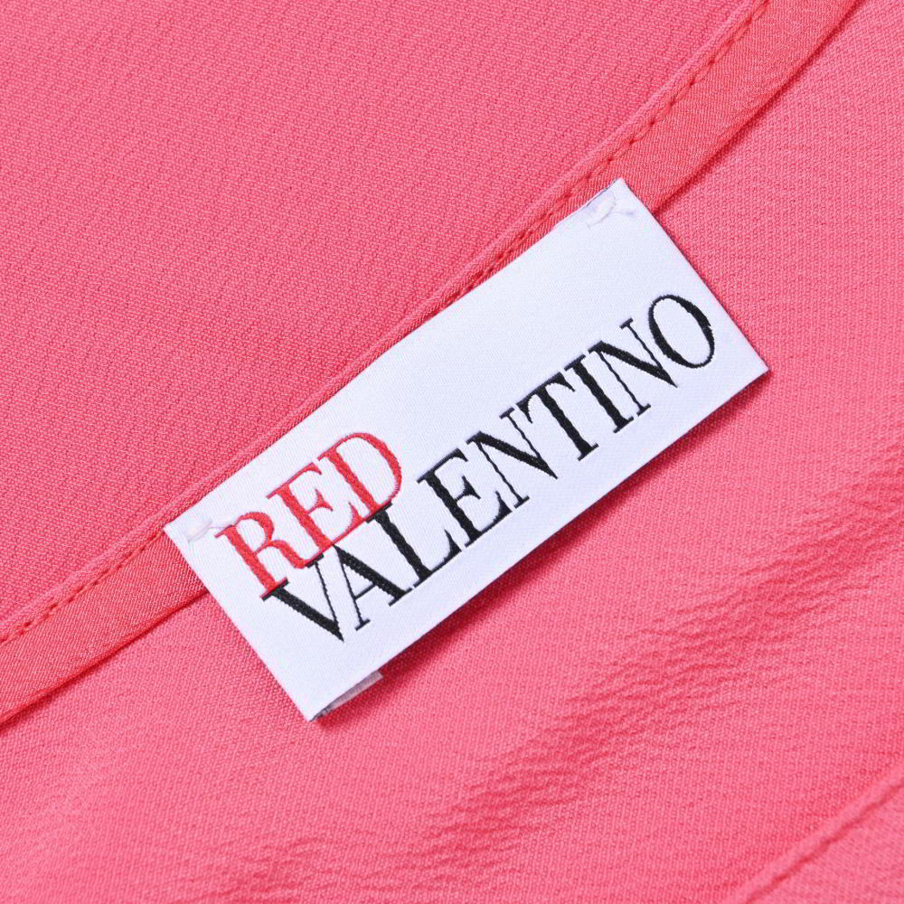美品 RED VALENTINO シルク混 ノースリーブ フリル ワンピース 40 ピンク レッドヴァレンティノ KL4BL2SH08_画像6