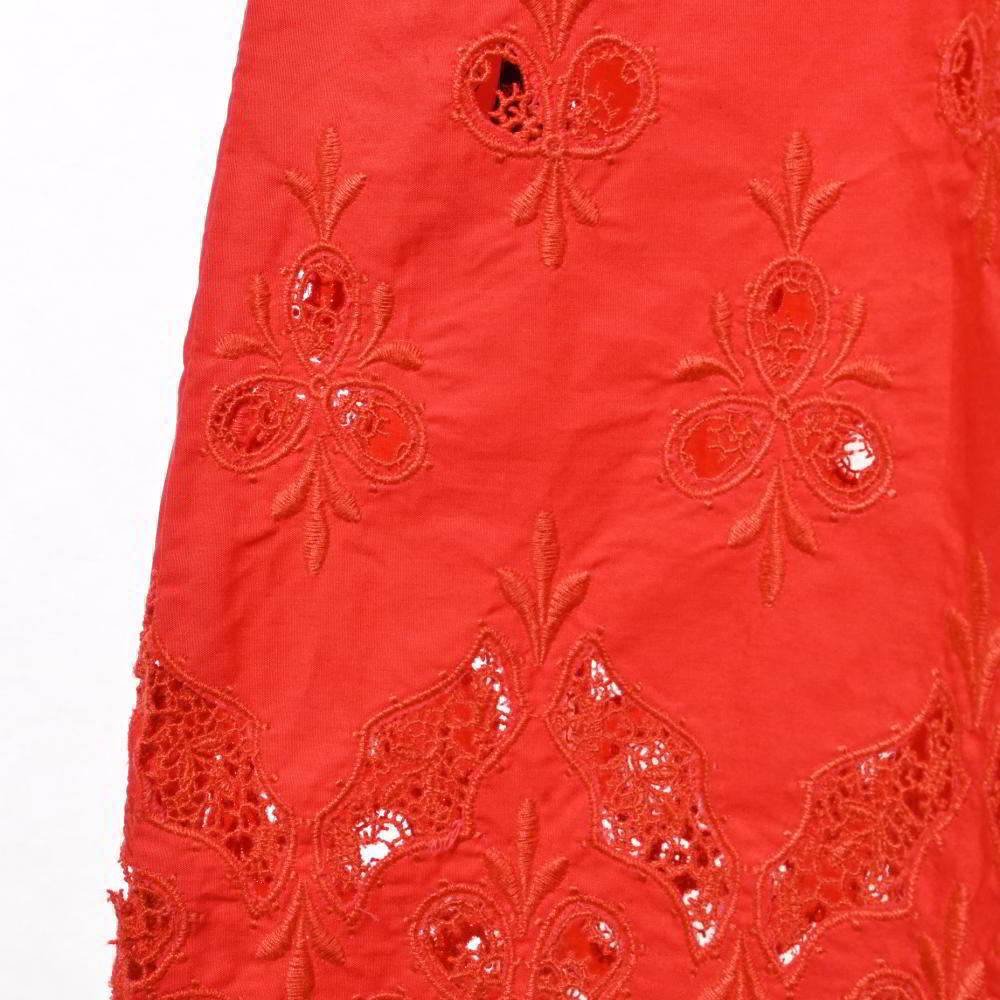  прекрасный товар SELF PORTRAIT хлопок платье One-piece US4 orange собственный порт Ray toKL4BLKA209
