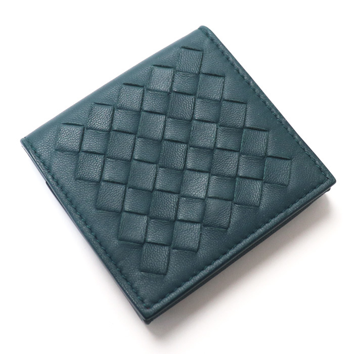 BOTTEGAVENETA ボッテガヴェネタ イントレチャート コインケース ブルーグレー/ボルドー 513732 ユニセックス 中古