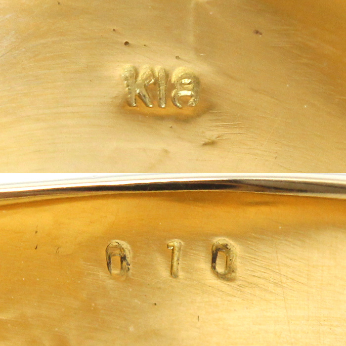 K18YG イエローゴールド リング・指輪 オニキス ダイヤモンド0.10ct 20号 18.7g メンズ 中古の画像6