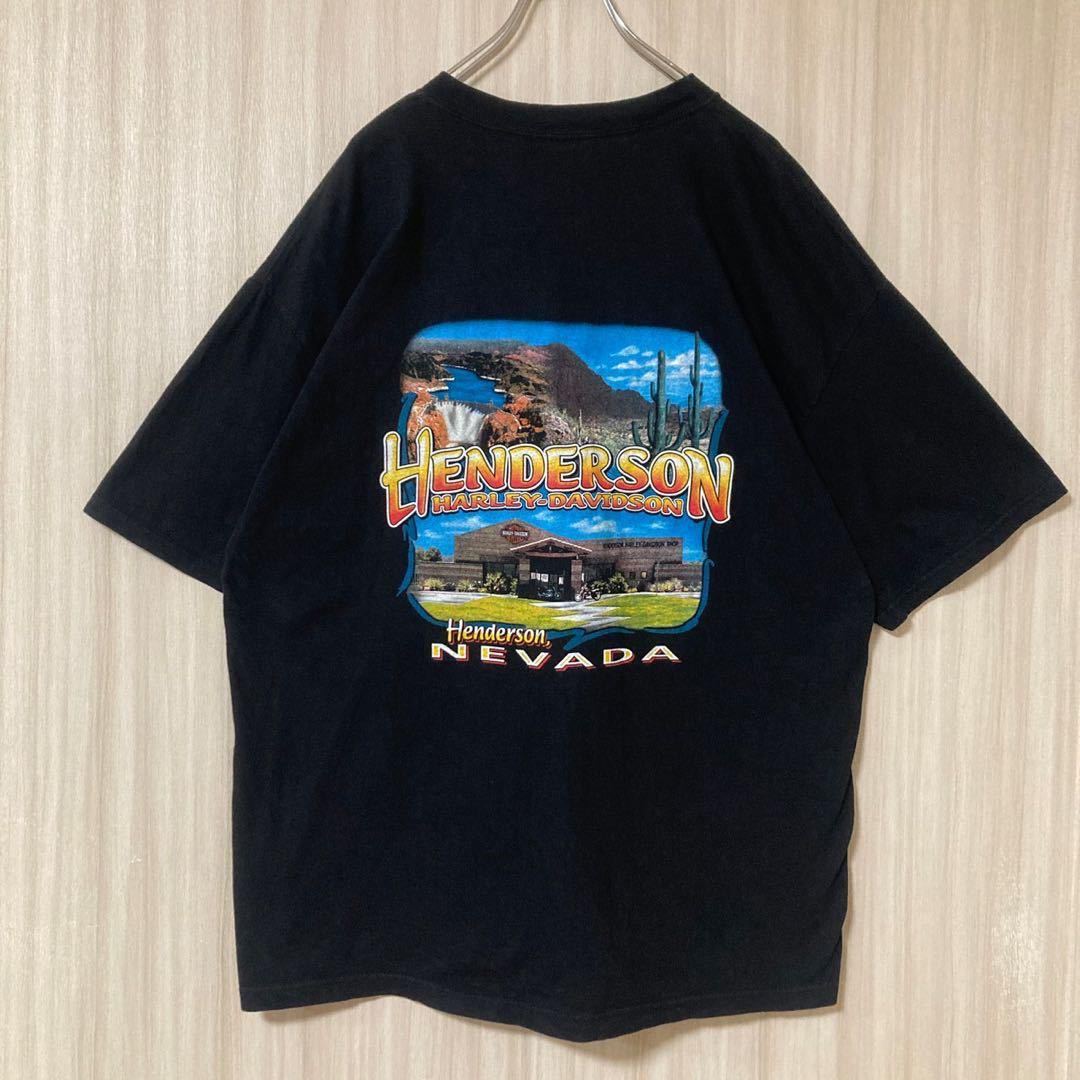 US古着◇ハーレーダビッドソン 長袖 袖ロゴTシャツ両面プリント メンズ