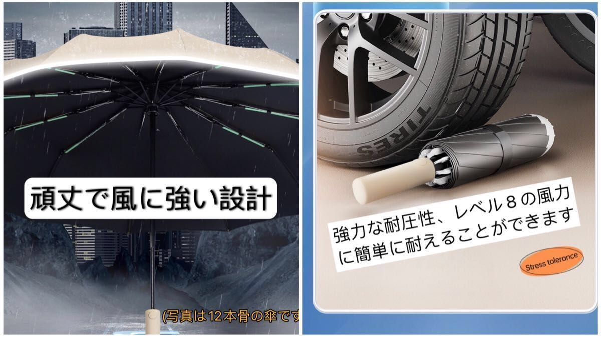 【2023新登場10本骨】折りたたみ傘 折り畳み傘 自動開閉 耐風 逆折り式 日傘 晴雨兼用 梅雨対策 紫外線遮蔽 軽量 