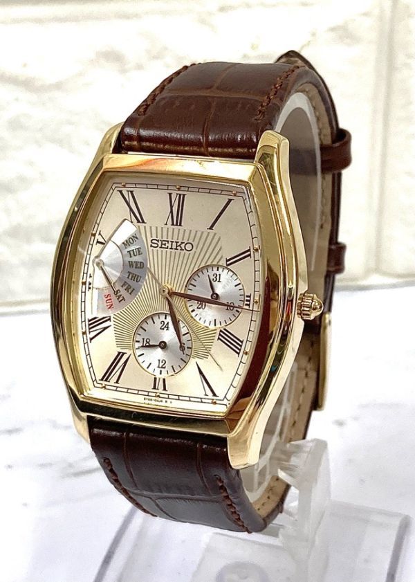 SEIKO セイコー 5Y66-0AF0 トリプルカレンダー 革ベルト SEIKO セイコー 5Y66-0AF0 トリプルカレンダー 革ベルト