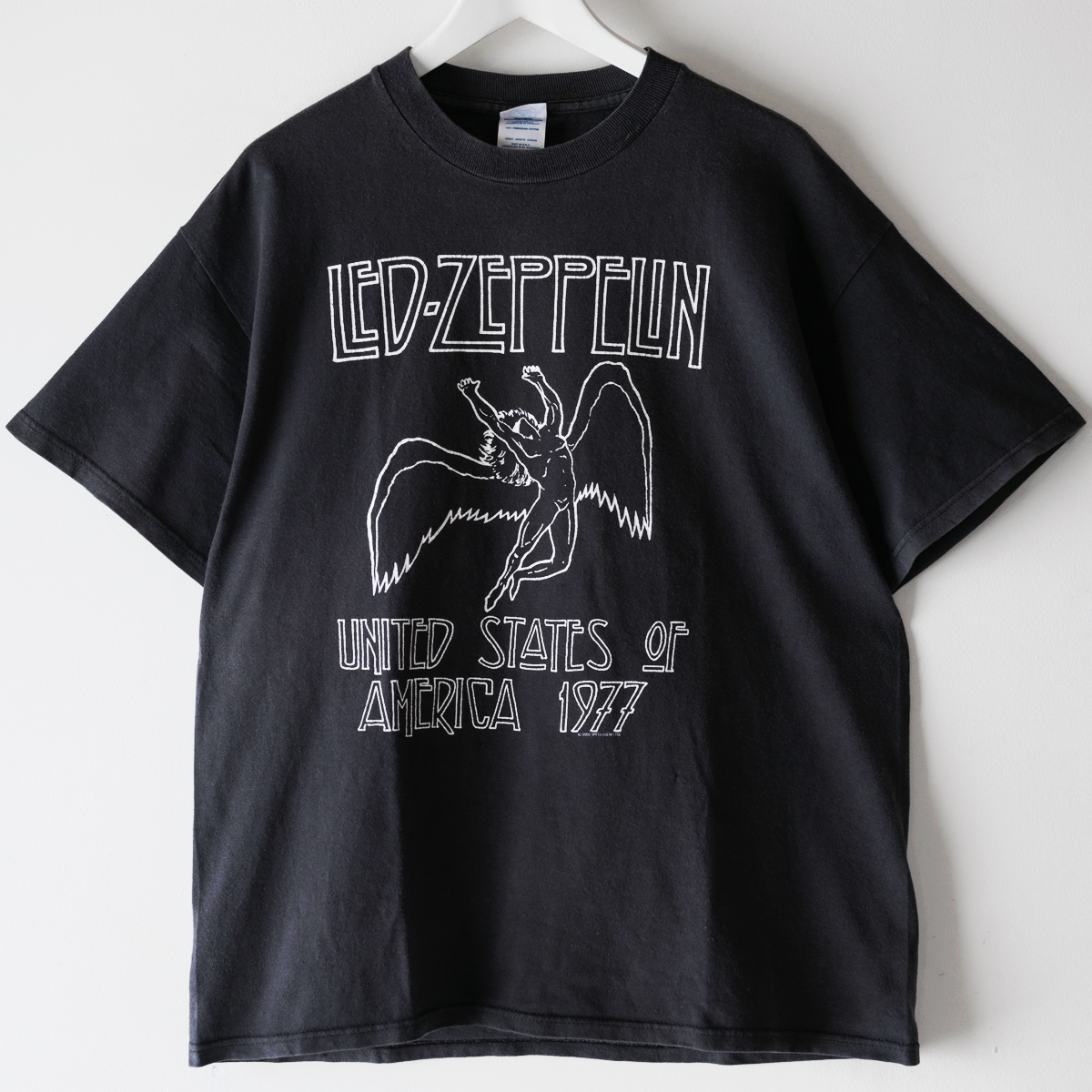 00s LED ZEPPELIN U.S. TOUR 1977 レッド・ツェッペリン Tシャツ USA製 ブラック サイズL / ヴィンテージ バンドT ロックT USA アメカジ_画像1