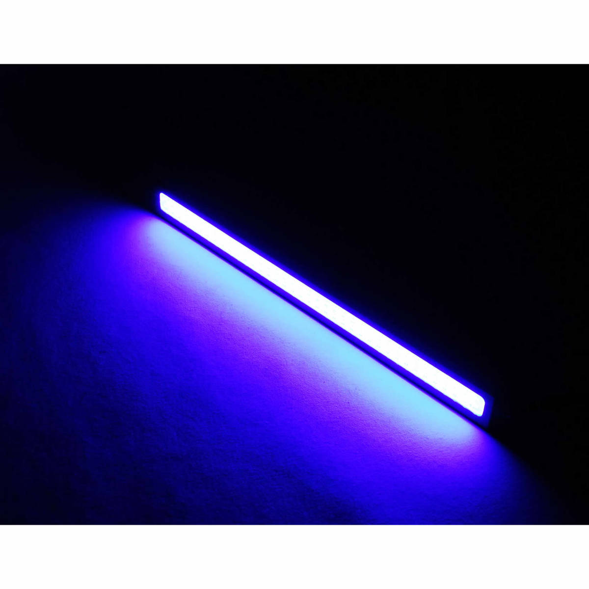 【匿名配送】 COB LED バーライト デイライト ブルー 2本セット 防水 ブラックフレーム 発光力 強い 青_画像1