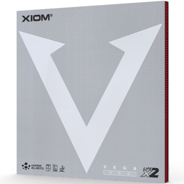[卓球]VEGA PRO(ヴェガ　プロ) 赤・max XIOM(エクシオン)_メーカーさんのパッケージ画像です。