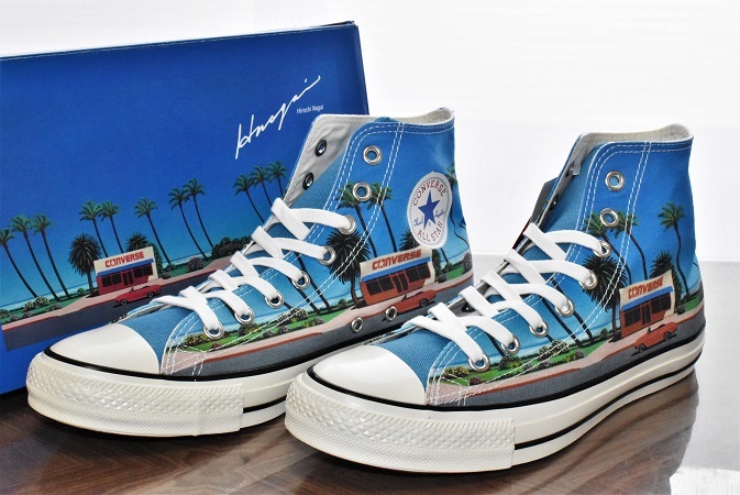 CONVERSE × HIROSHI NAGAI コンバース × 永井博 ALL STAR HI US ORIGINATOR オールスター ハイ USオリジネイター スニーカー 27cm 未使用_画像1