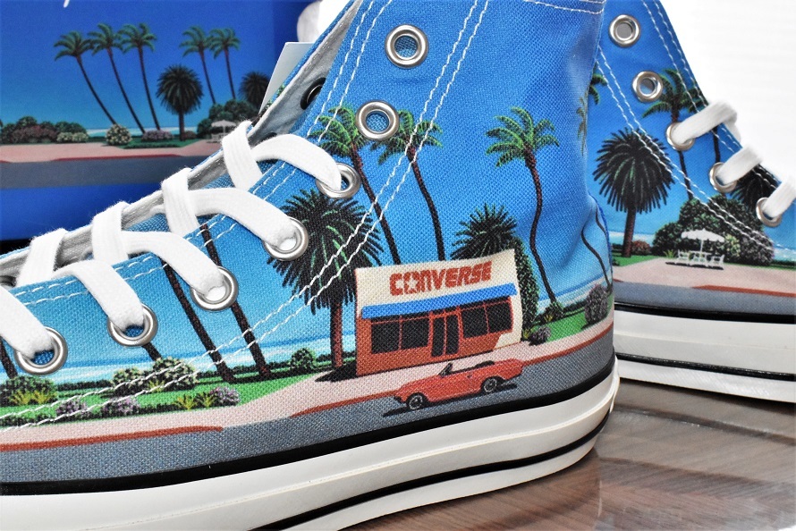 CONVERSE × HIROSHI NAGAI コンバース × 永井博 ALL STAR HI US ORIGINATOR オールスター ハイ USオリジネイター スニーカー 27cm 未使用_画像2