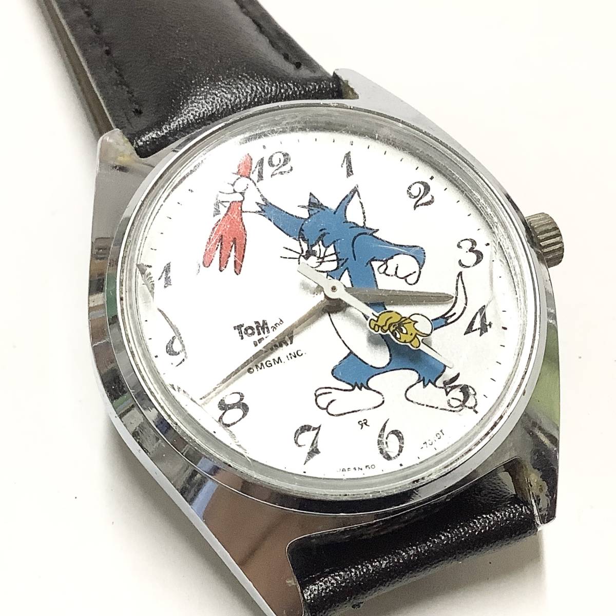 [ Showa Retro * rare Vintage, operation middle ] Seiko SEIKO Tom . Jerry hand winding wristwatch character watch 