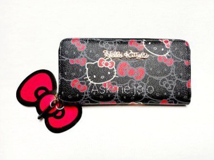 Hello Kitty×AMONNLISA 高級本革 長財布 ブラックサンリオ HKT-80020-2