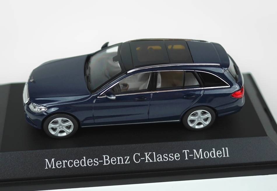 新品 Mercedes-Benz メルセデス ベンツ ミニカー1/43サイズNOREVノレブ ブルー濃紺メタリック CクラスClassワゴンTモデルAMG京商ヘルパS205_画像2