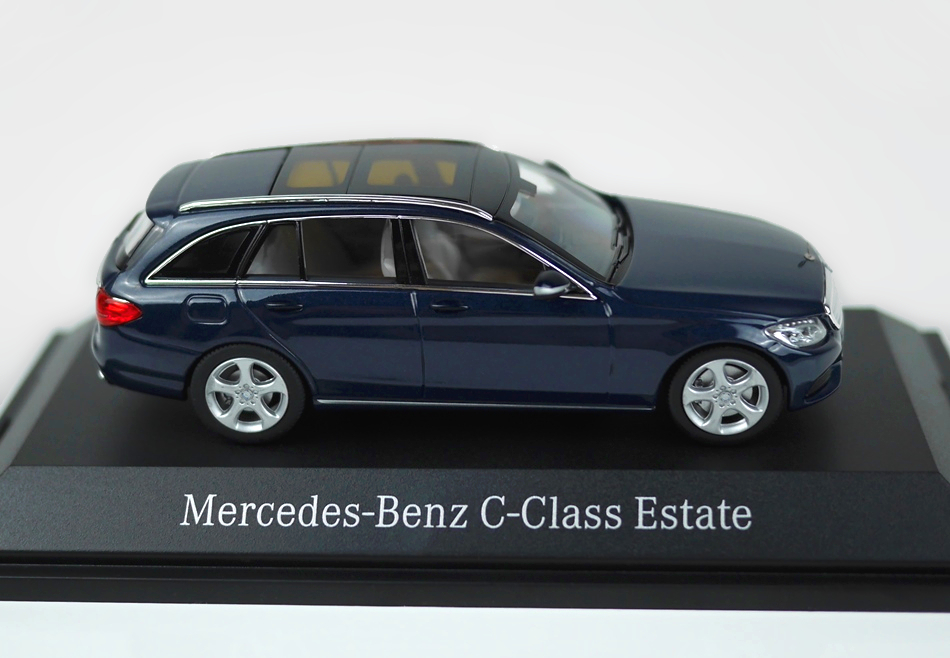新品 Mercedes-Benz メルセデス ベンツ ミニカー1/43サイズNOREVノレブ ブルー濃紺メタリック CクラスClassワゴンTモデルAMG京商ヘルパS205_画像3