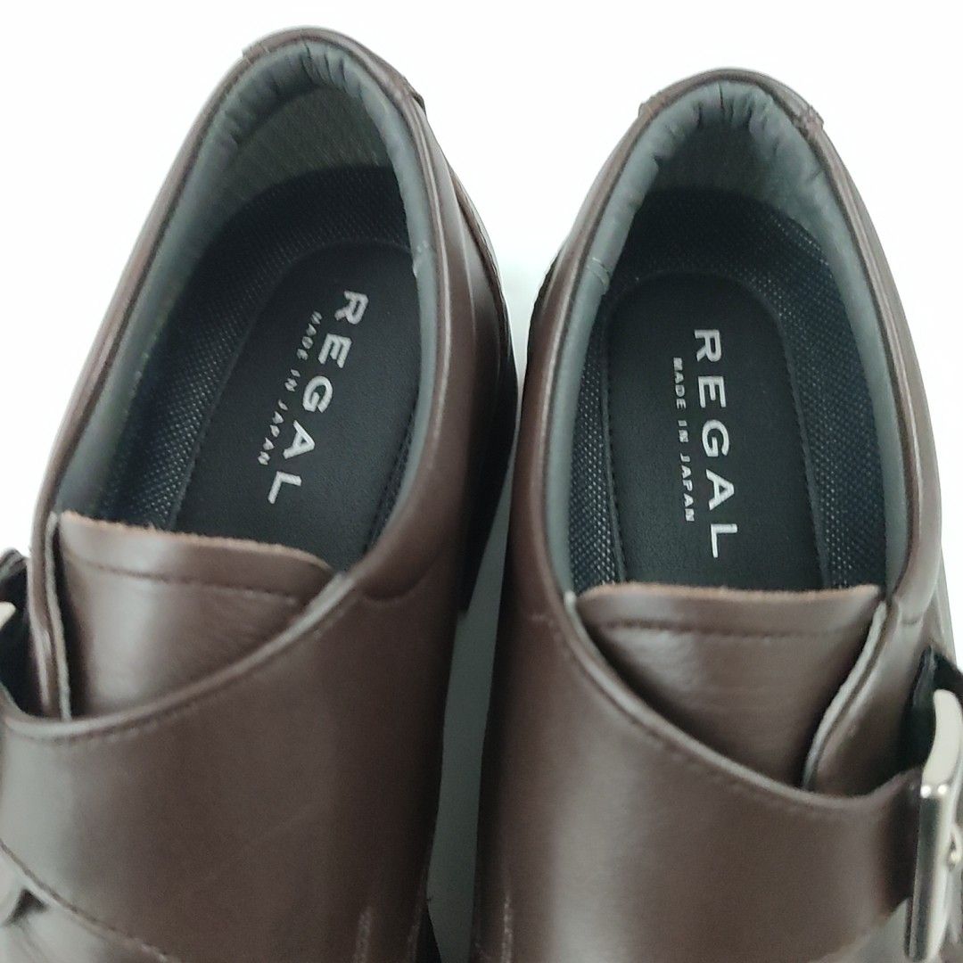 リーガル モンクストラップ ゴアテックス 24.5 革靴 ブラウン 茶 f66