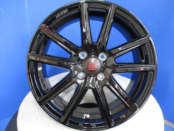 GP7 GP8 シャトル 4本 新品 黒 16インチ4穴 4-100 国産 ブリヂストン 185/55R16 スタッドレス 冬用 冬タイヤアルミホイールセット_画像4