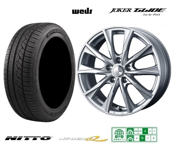 取寄せ品 4本SET WEDS グライド 7.0J+40 5H-114.3 ニットー NT421Q 225/60R17インチ アルファード 30系 ヴェルファイア ハイブリッド_画像1